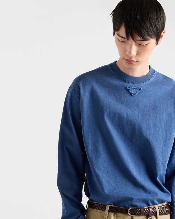 Long-sleeved cotton T-shirt - Bluette Long-sleeved cotton T-shirt - Bluette