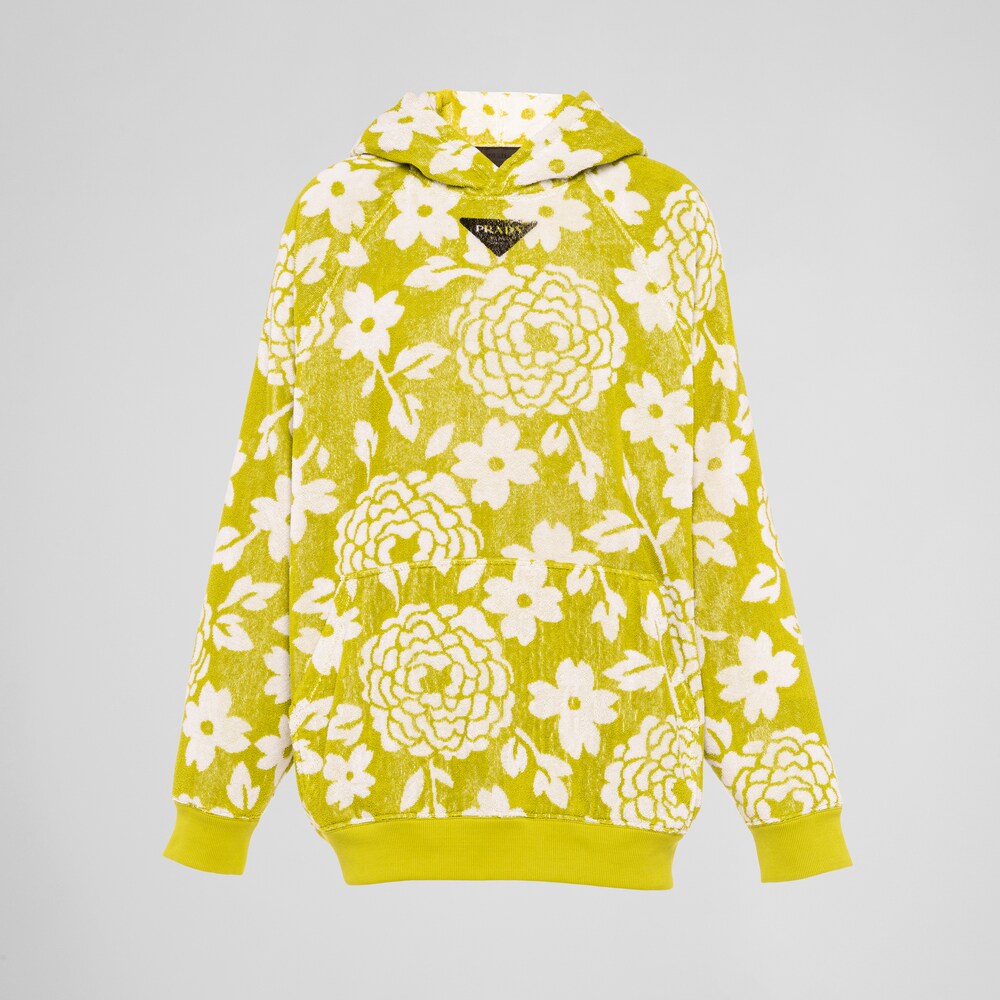 Prada Jacquard terrycloth hoodie 1