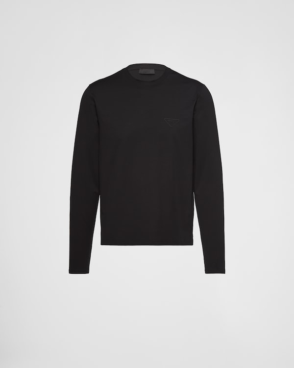 ブラック コットン Tシャツ | PRADA