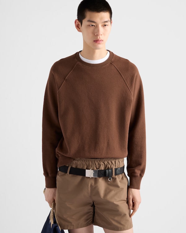 Cotton fleece sweatshirt - Tobacco Cotton fleece sweatshirt - Tobacco