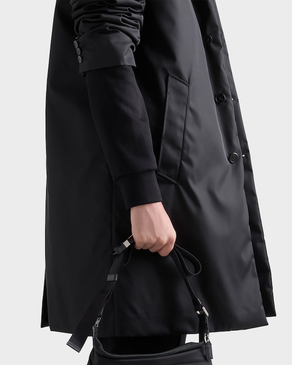 Cotton fleece zipper jacket with Re-Nylon details - Black/Black Cotton fleece zipper jacket with Re-Nylon details - Black/Black