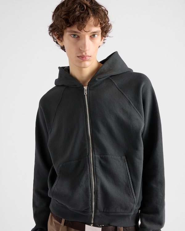 Cotton fleece hoodie - Asphalt Gray Cotton fleece hoodie - Asphalt Gray