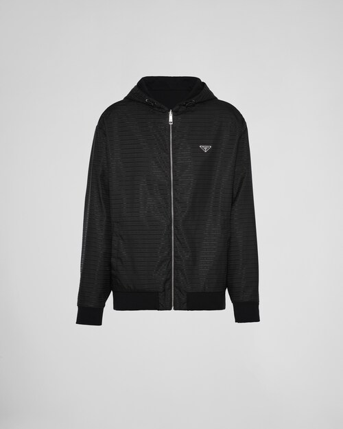 Prada Jaqueta capuz em fleece de algodão e Re-Nylon 1
