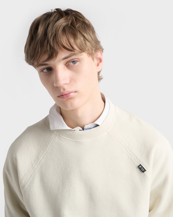 Cotton crew-neck sweatshirt - Chalk White Cotton crew-neck sweatshirt - Chalk White