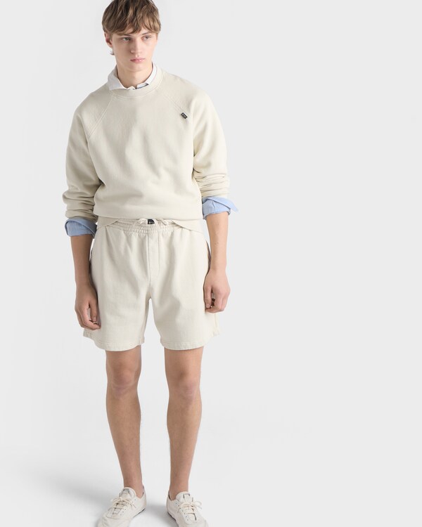 Cotton crew-neck sweatshirt - Chalk White Cotton crew-neck sweatshirt - Chalk White