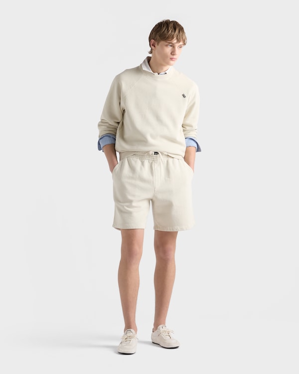 Cotton crew-neck sweatshirt - Chalk White Cotton crew-neck sweatshirt - Chalk White