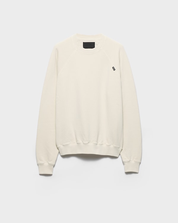 Cotton crew-neck sweatshirt - Chalk White Cotton crew-neck sweatshirt - Chalk White