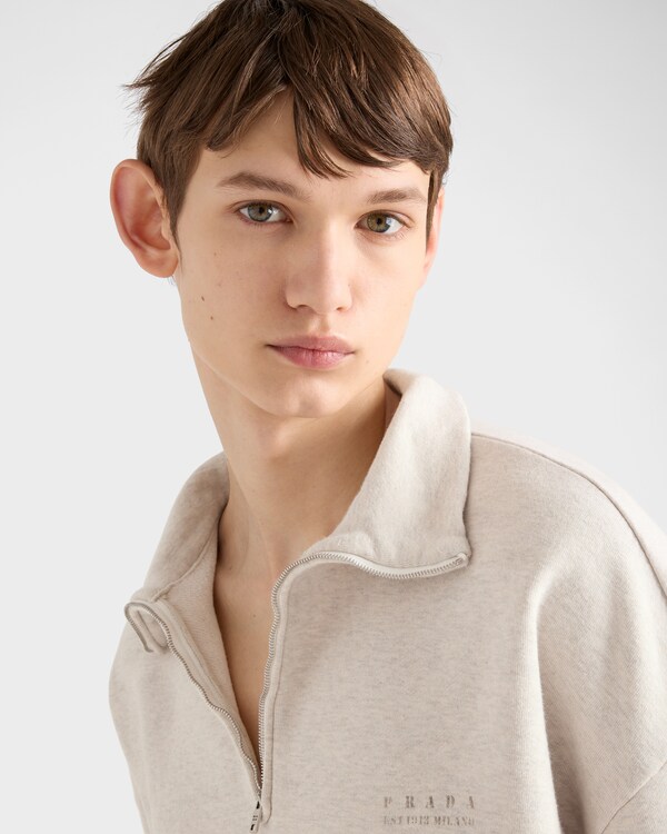 롱 슬리브 코튼 폴로 셔츠 - 내추럴 롱 슬리브 코튼 폴로 셔츠 - 내추럴