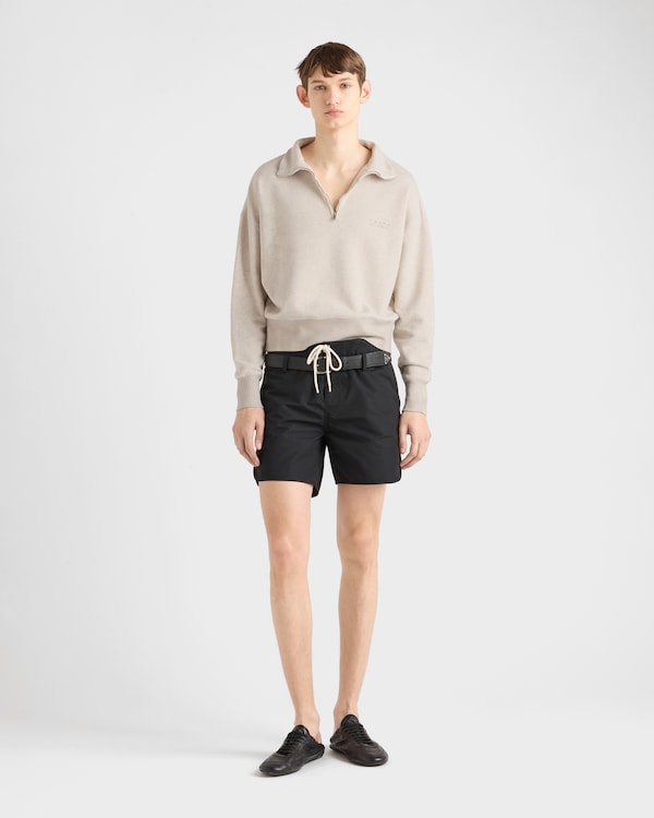 롱 슬리브 코튼 폴로 셔츠 - 내추럴 롱 슬리브 코튼 폴로 셔츠 - 내추럴