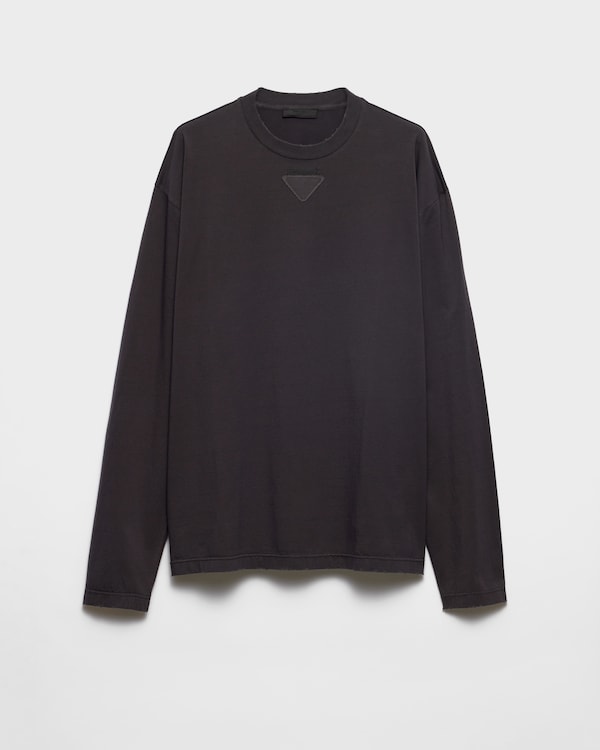 ブラック コットン Tシャツ | PRADA