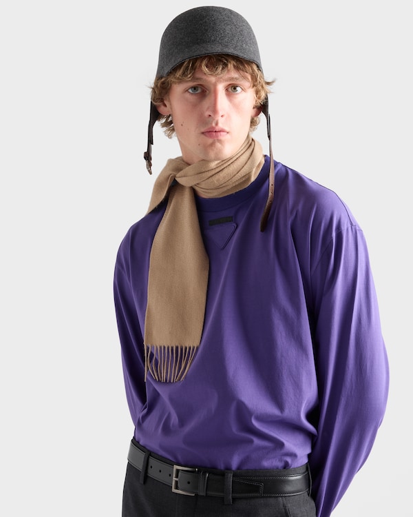 Langärmliges T-Shirt aus Baumwolle - Violett Langärmliges T-Shirt aus Baumwolle - Violett