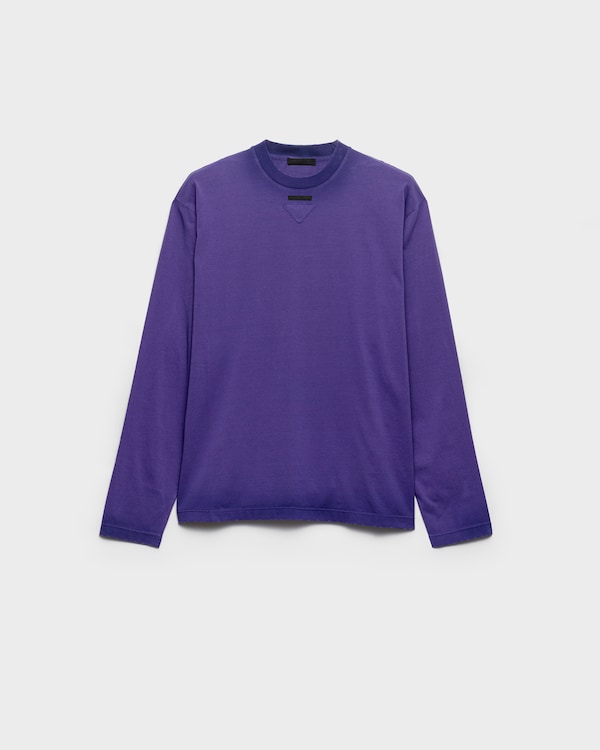 Langärmliges T-Shirt aus Baumwolle - Violett Langärmliges T-Shirt aus Baumwolle - Violett