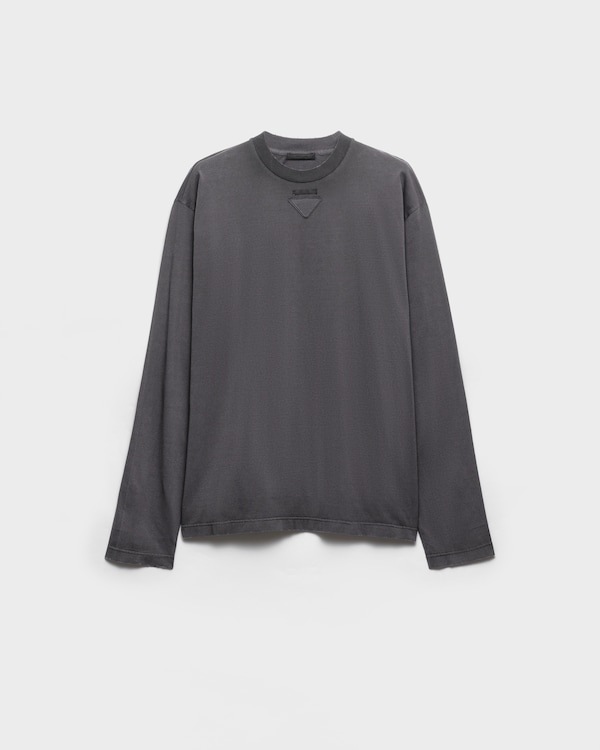 Long-sleeved cotton T-shirt - Lead Gray Long-sleeved cotton T-shirt - Lead Gray