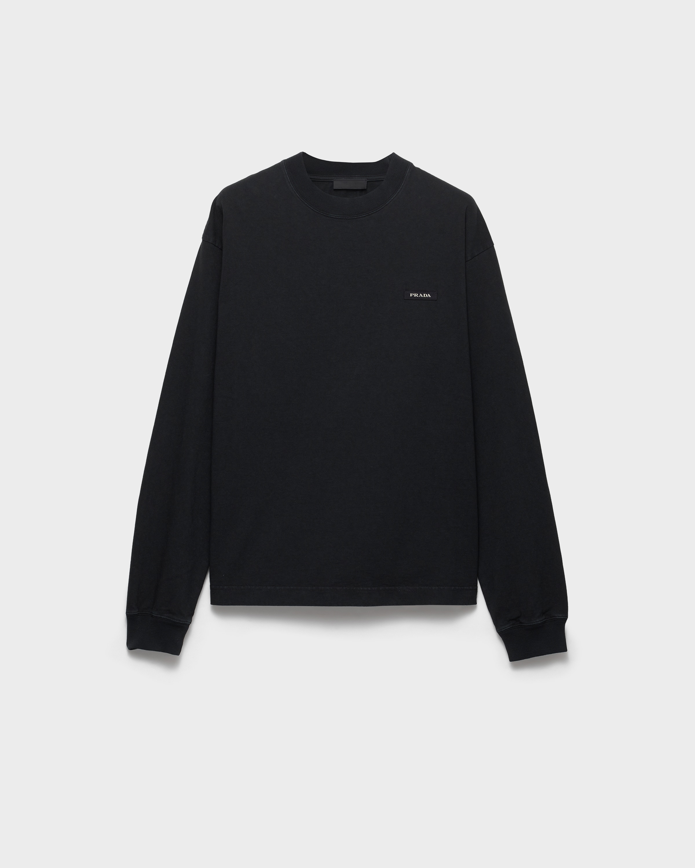 ブラック 長袖 コットン Tシャツ | PRADA - 日本