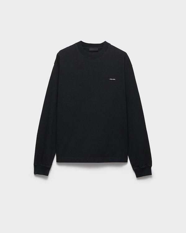 Long-sleeved cotton T-shirt - Black Long-sleeved cotton T-shirt - Black