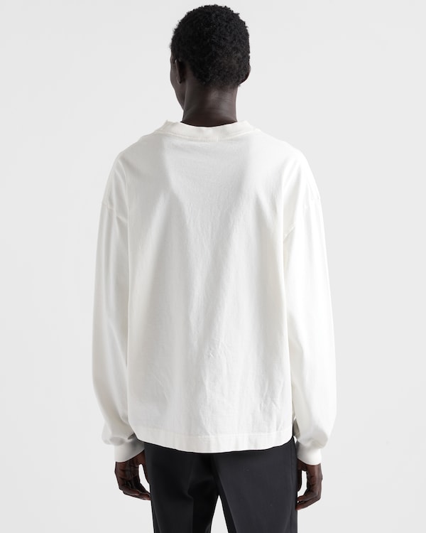 Long-sleeved cotton T-shirt - White Long-sleeved cotton T-shirt - White