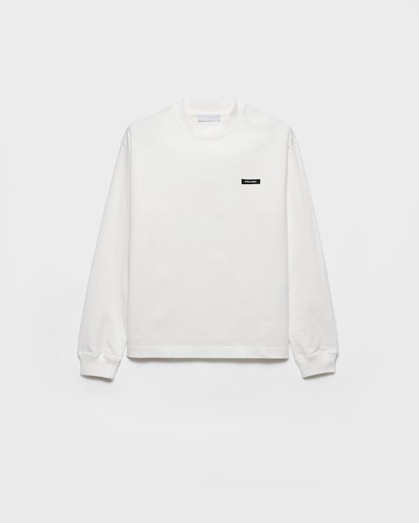Long-sleeved cotton T-shirt - White Long-sleeved cotton T-shirt - White