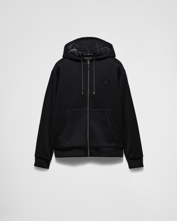 Natural Cotton fleece hoodie | PRADA