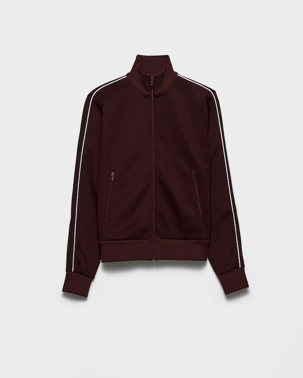 Zippered technical fabric track jacket - Garnet Zippered technical fabric track jacket - Garnet