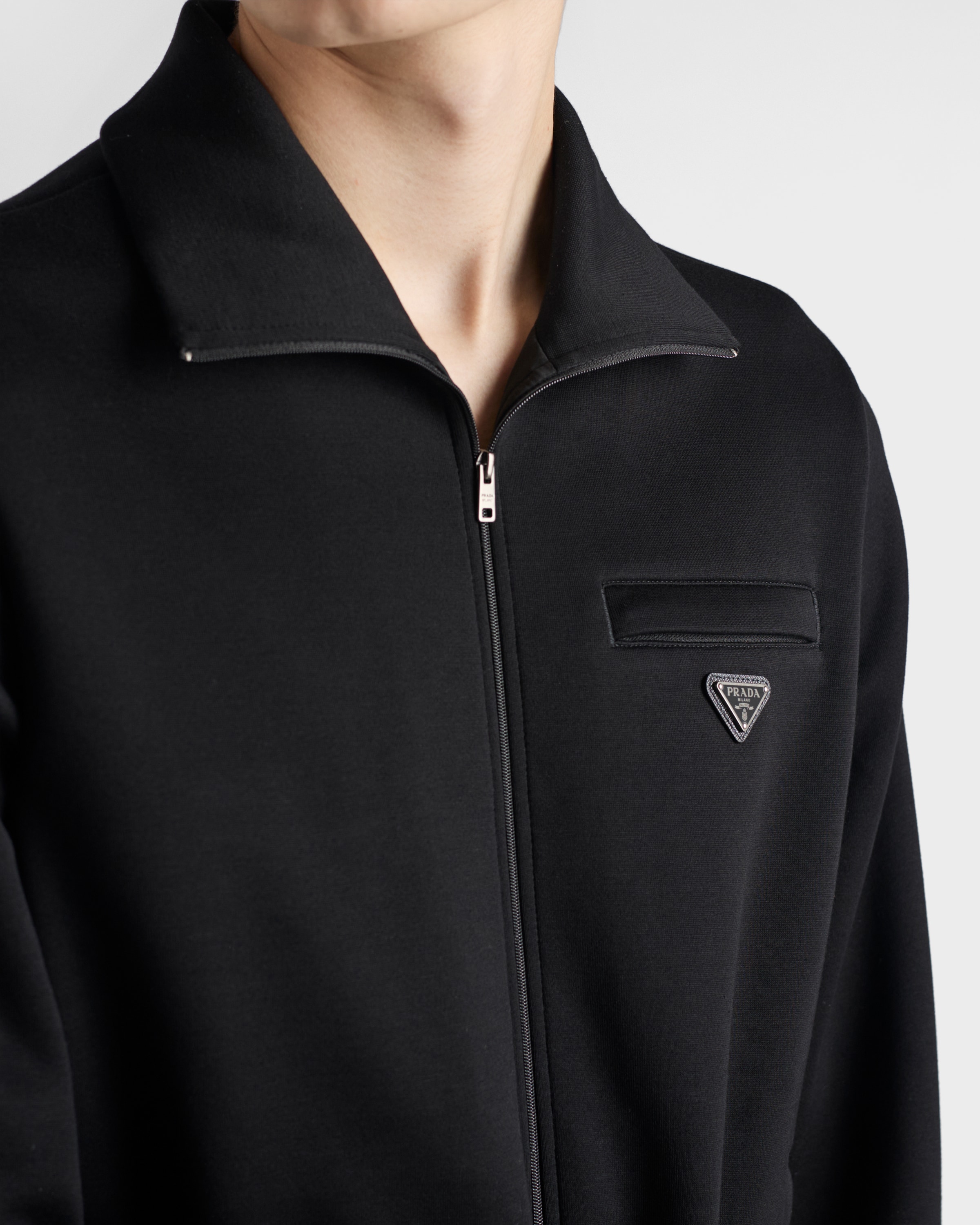 Black Technical cotton blouson jacket | PRADA