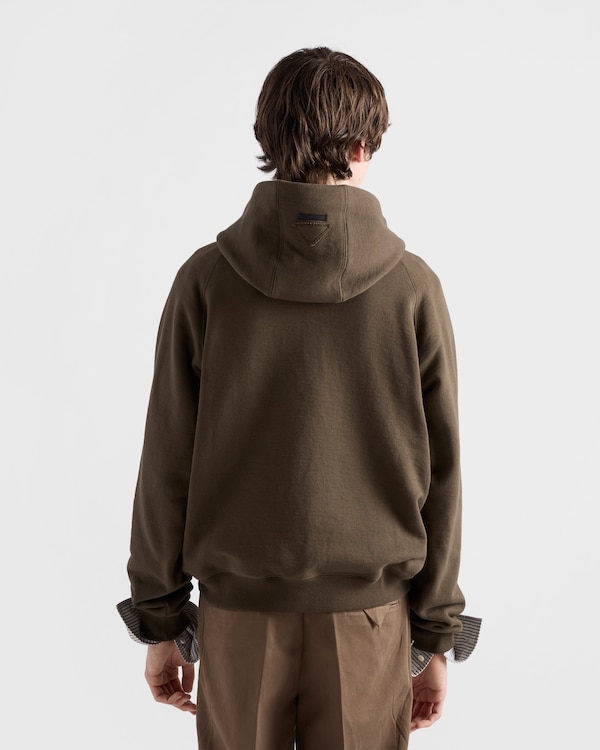 Kapuzenpullover aus Baumwollfleece - Selva Grün Kapuzenpullover aus Baumwollfleece - Selva Grün