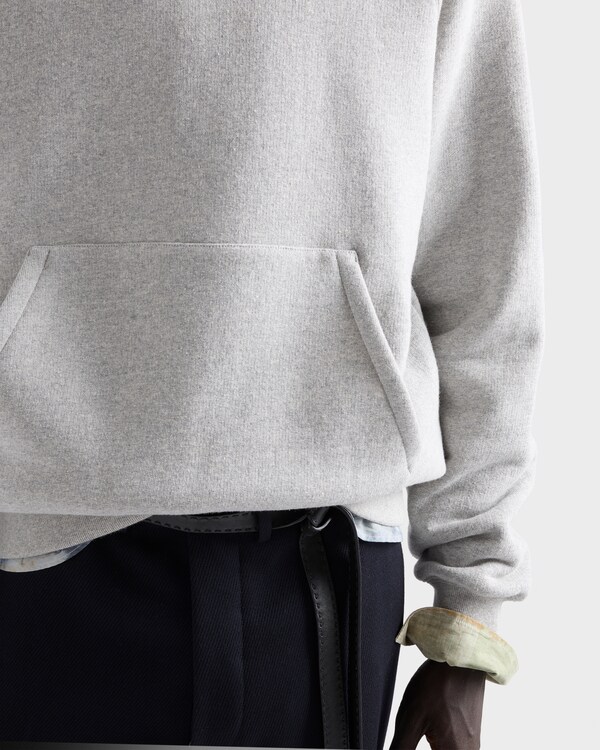 Cotton fleece hoodie - Grey Cotton fleece hoodie - Grey