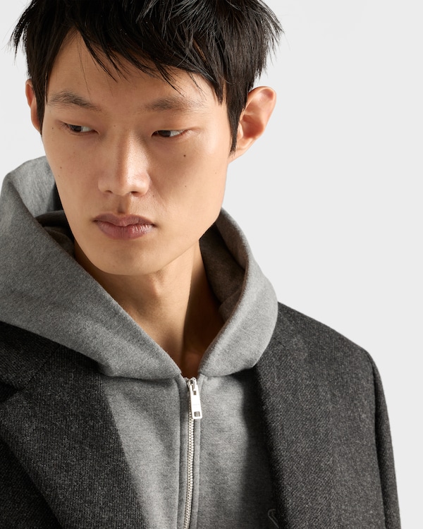 羊绒混纺拉链连帽卫衣 羊绒混纺拉链连帽卫衣