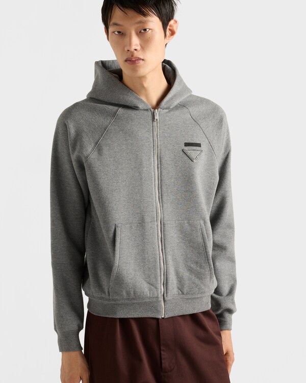 羊绒混纺拉链连帽卫衣 羊绒混纺拉链连帽卫衣