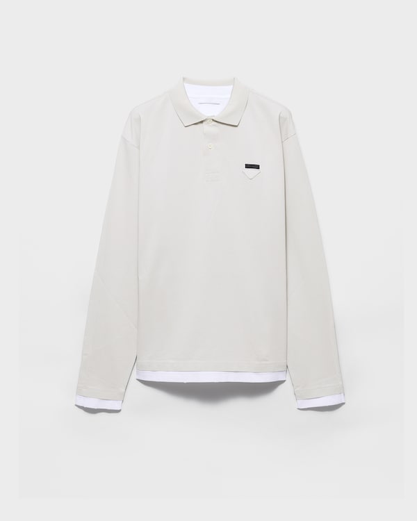 Polo en coton - Gris Marbre / Blanc Polo en coton - Gris Marbre / Blanc