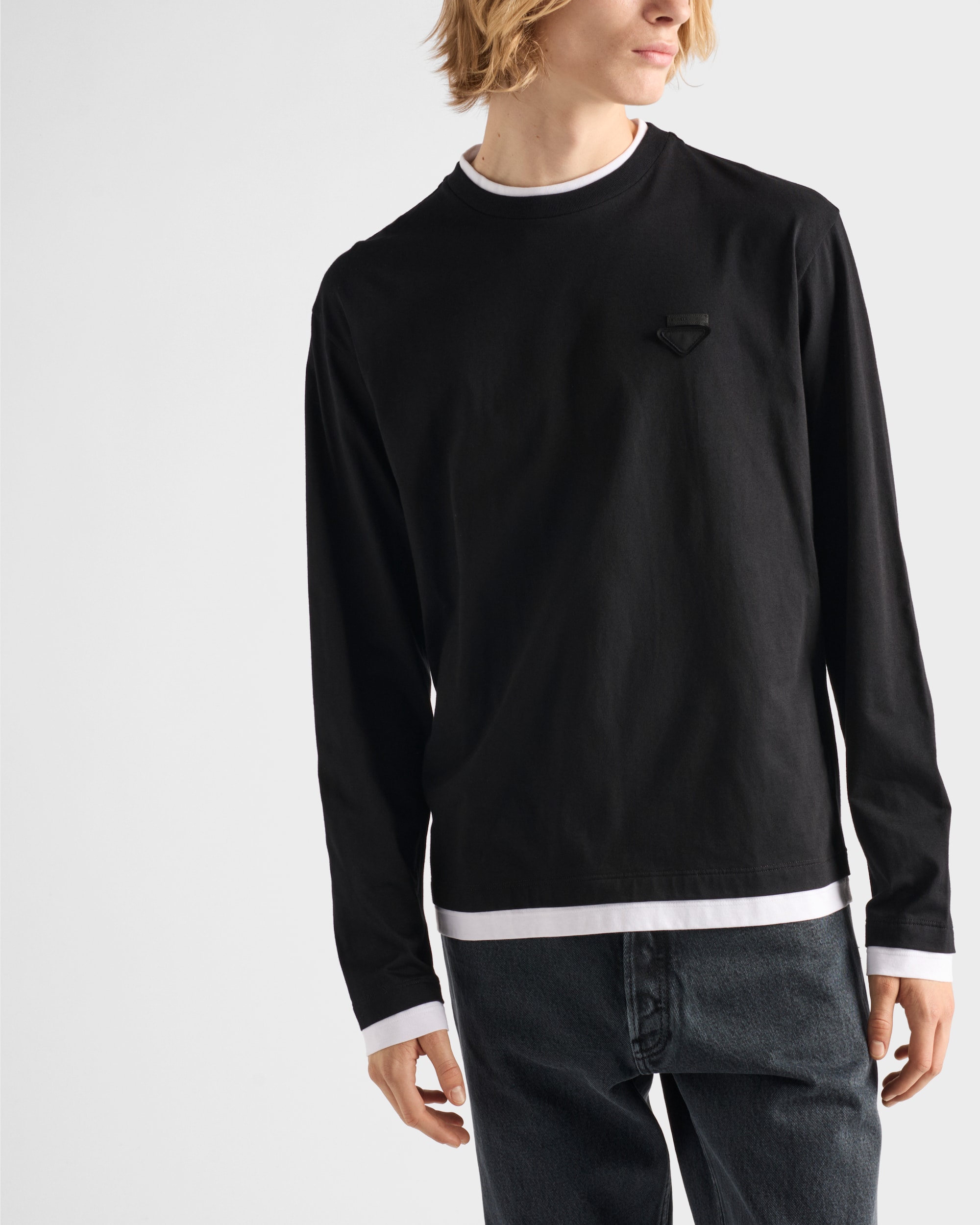 Prada Long-sleeved cotton T-shirt