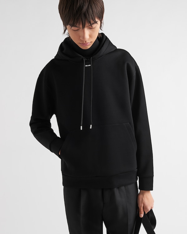 Technical cotton hoodie - Black Technical cotton hoodie - Black