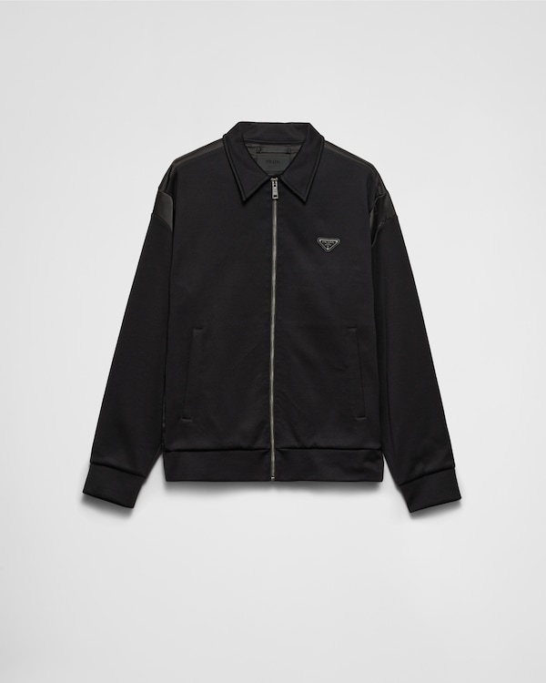 熱販売 テクニカルコットン ブラック/ブラック スウェットシャツ PRADA | トップス