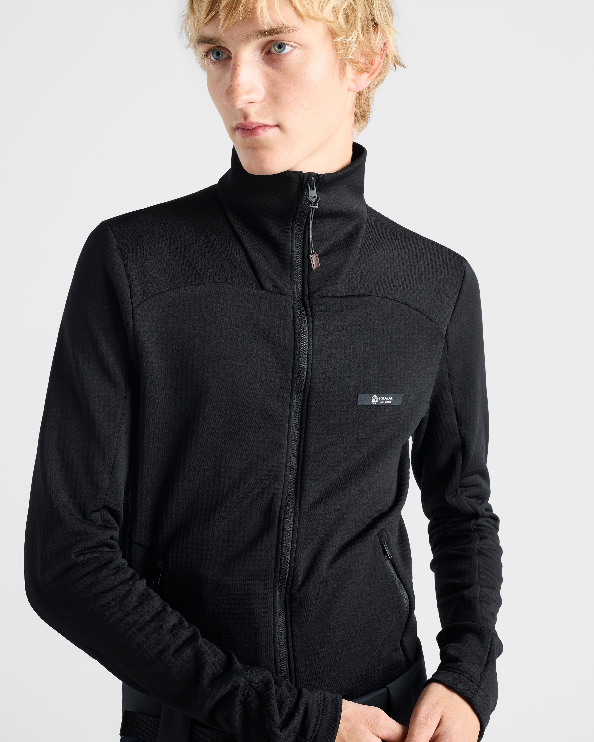 PRADA ファブリック ブルゾンジャケット 希少 美品 ブラック テクニカルファブリック ブルゾンジャケット | PRADA