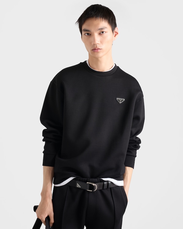 Sweatshirt aus technischer Baumwolle - Schwarz Sweatshirt aus technischer Baumwolle - Schwarz