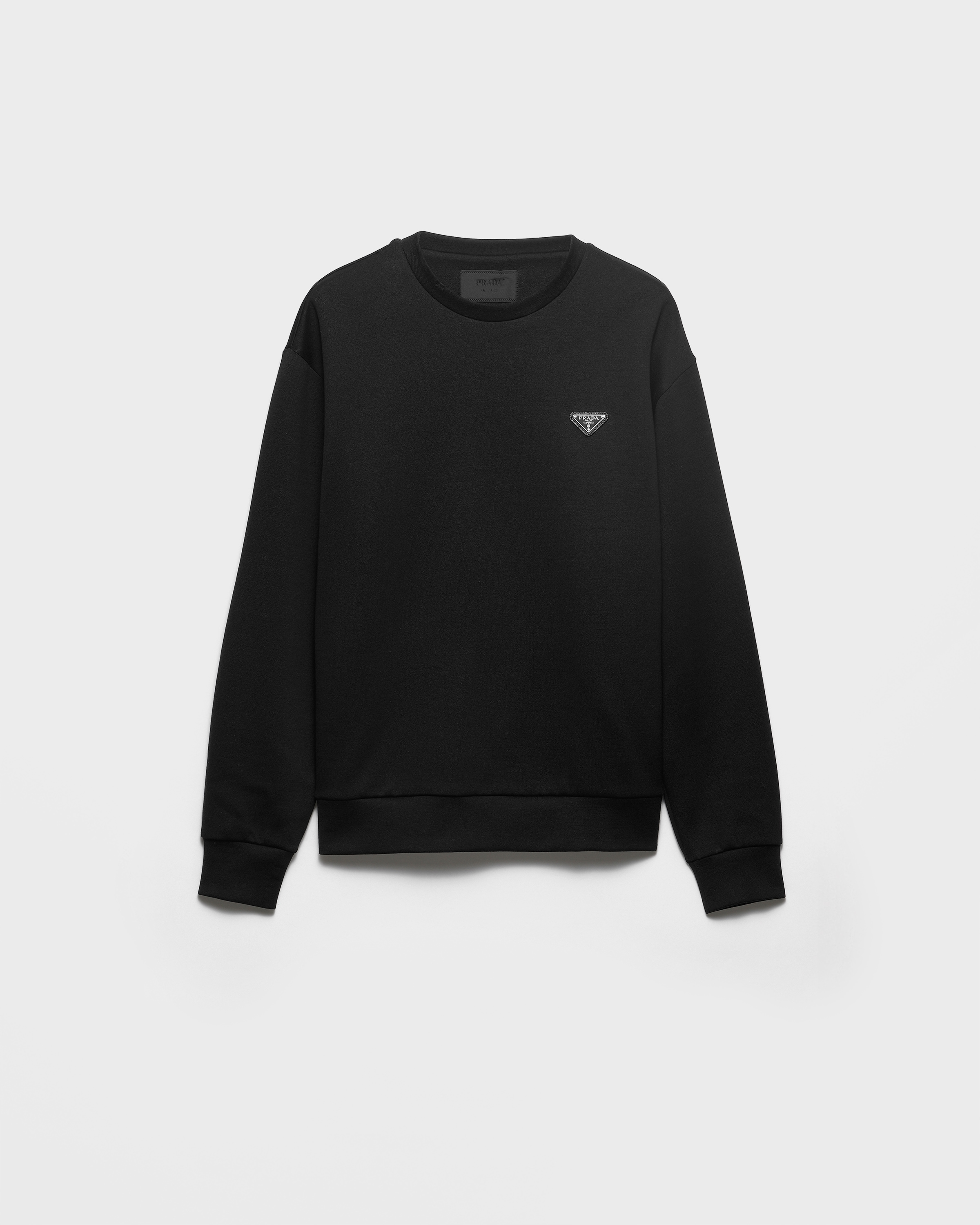 Prada Technical Cotton Sweatshirt, Man, Black, Size XL
