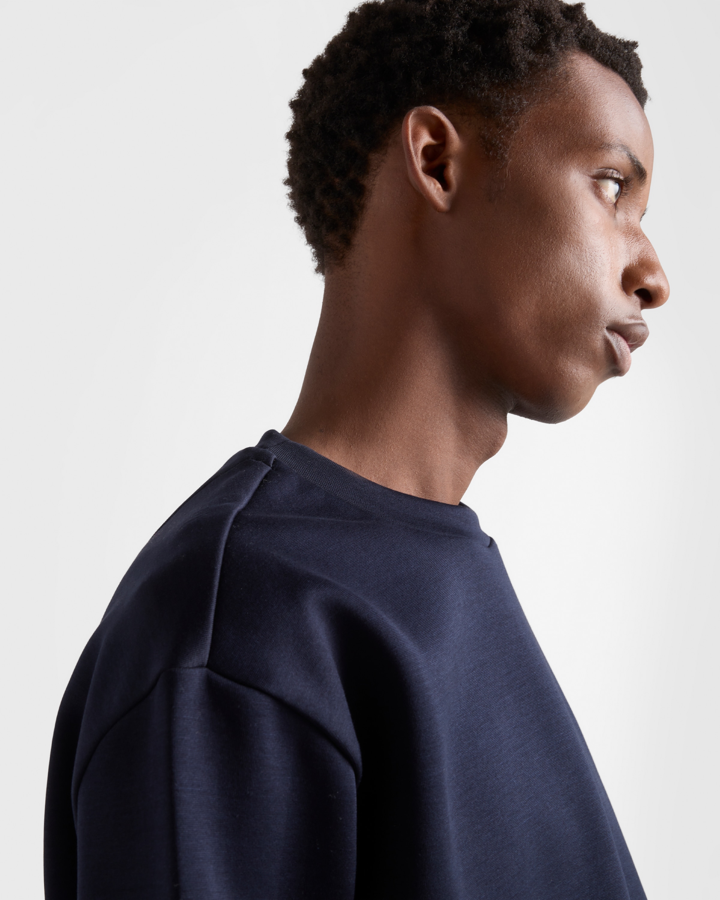 PRADA｜ (UJL90B S OOO 11OQ F0008) Navy Technical cotton sweatshirt | PRADA