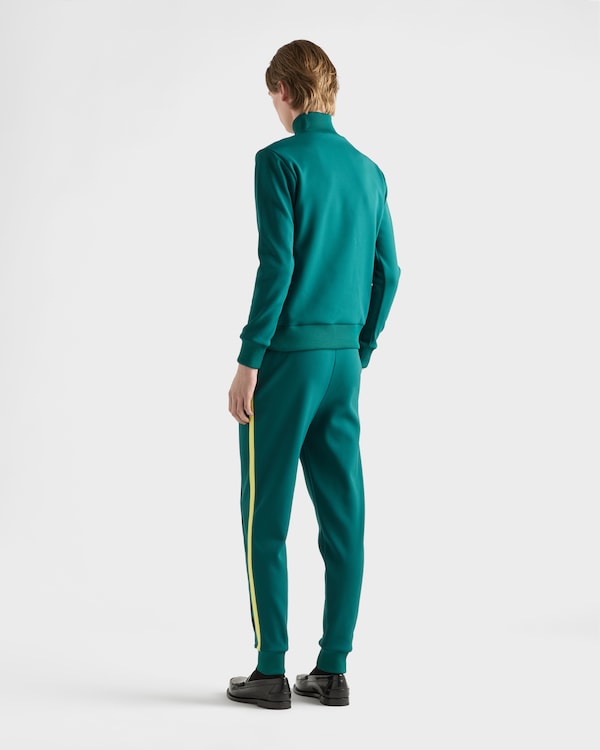 Technical fabric turtleneck sweatshirt - Bottle Green Technical fabric turtleneck sweatshirt - Bottle Green