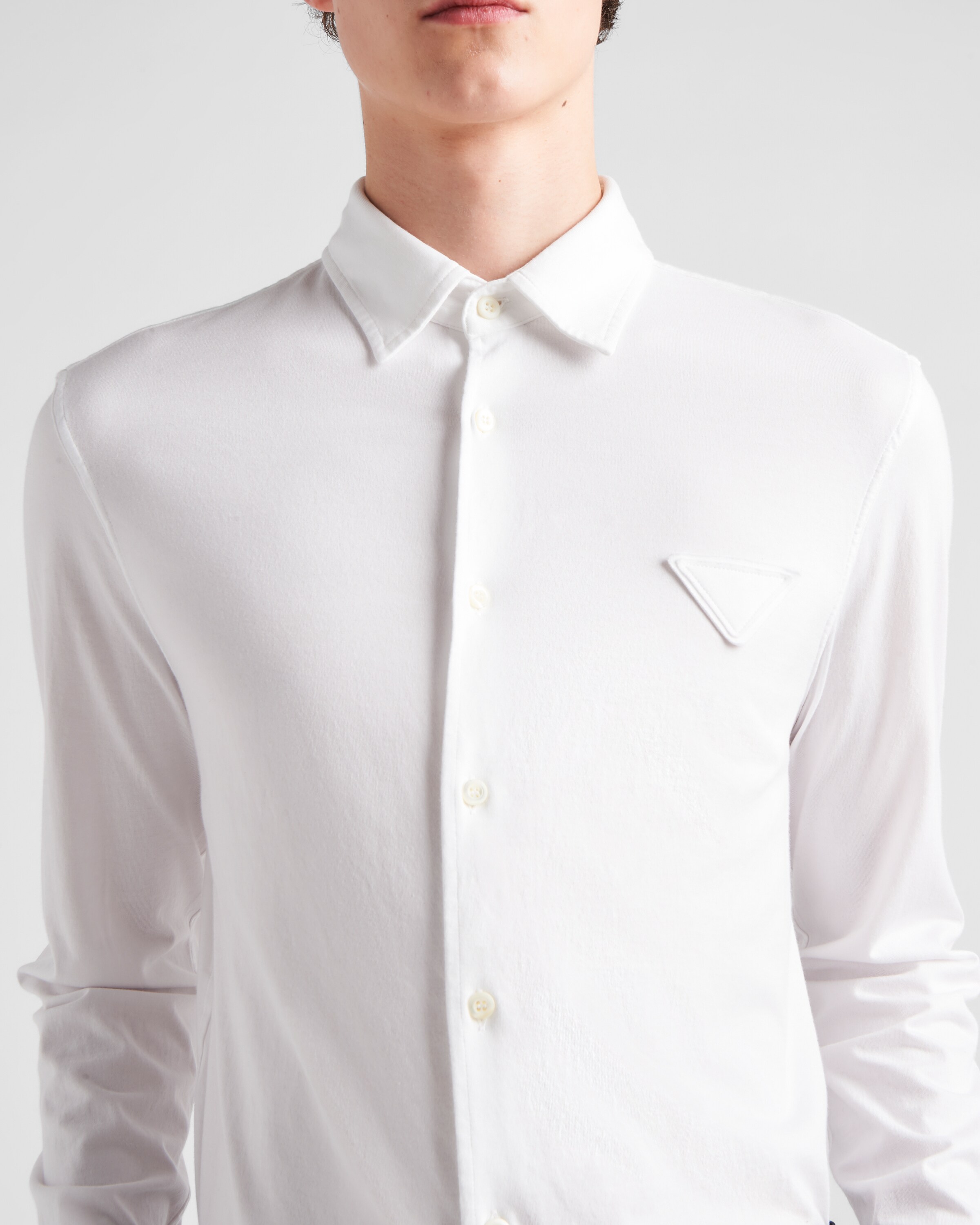 Shop Prada Cotton Shirt In White