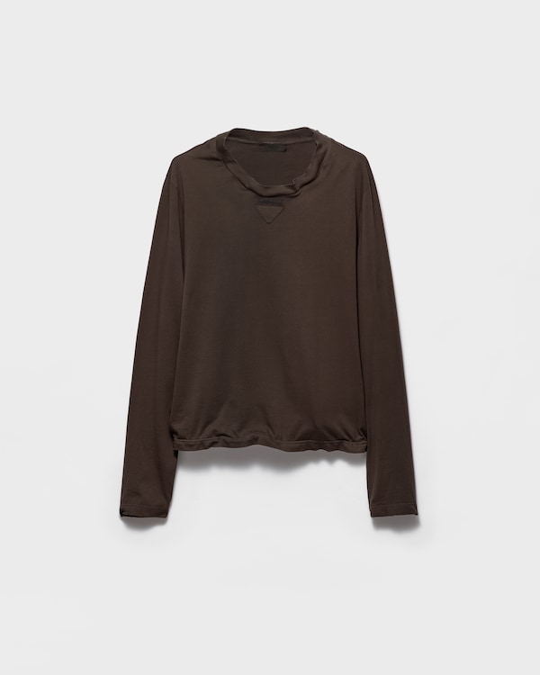 Shapeable long-sleeved cotton T-shirt Shapeable long-sleeved cotton T-shirt