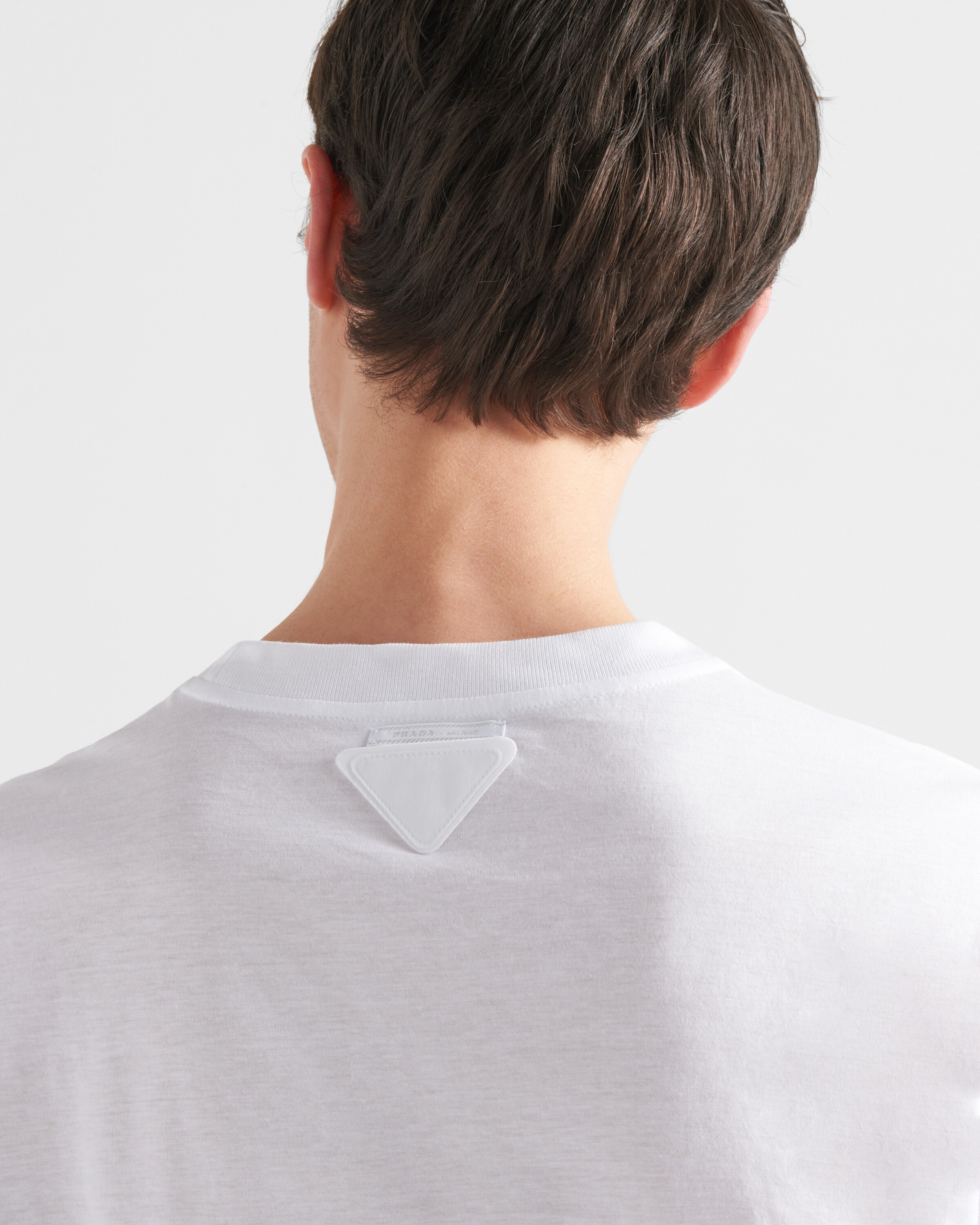 White Three Pack Cotton Jersey T shirts PRADA