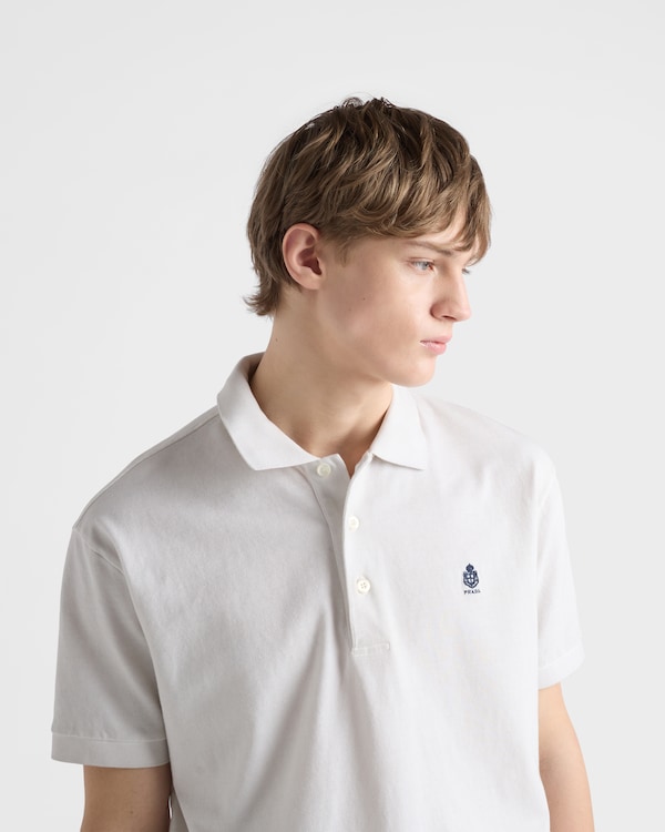 Polo de algodón teñido en prenda - Blanco Calizo Polo de algodón teñido en prenda - Blanco Calizo