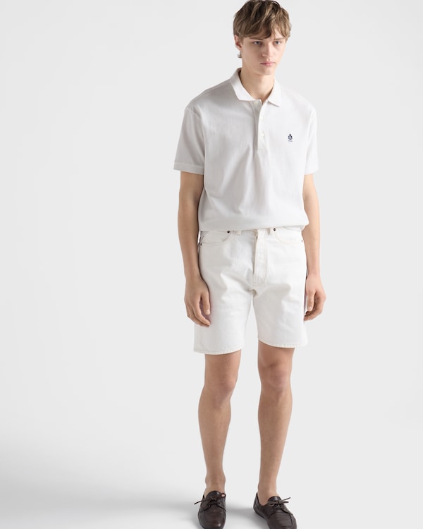 Polo de algodón teñido en prenda - Blanco Calizo Polo de algodón teñido en prenda - Blanco Calizo