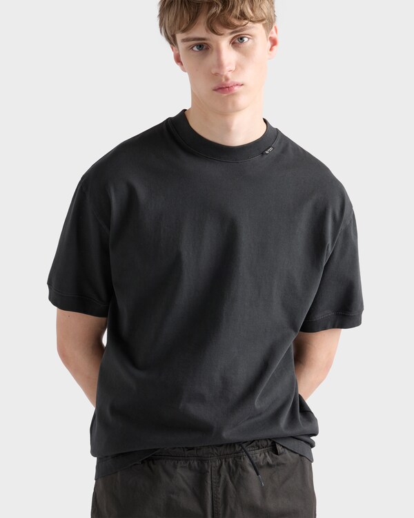 Short-sleeved cotton T-shirt - Asphalt Gray Short-sleeved cotton T-shirt - Asphalt Gray