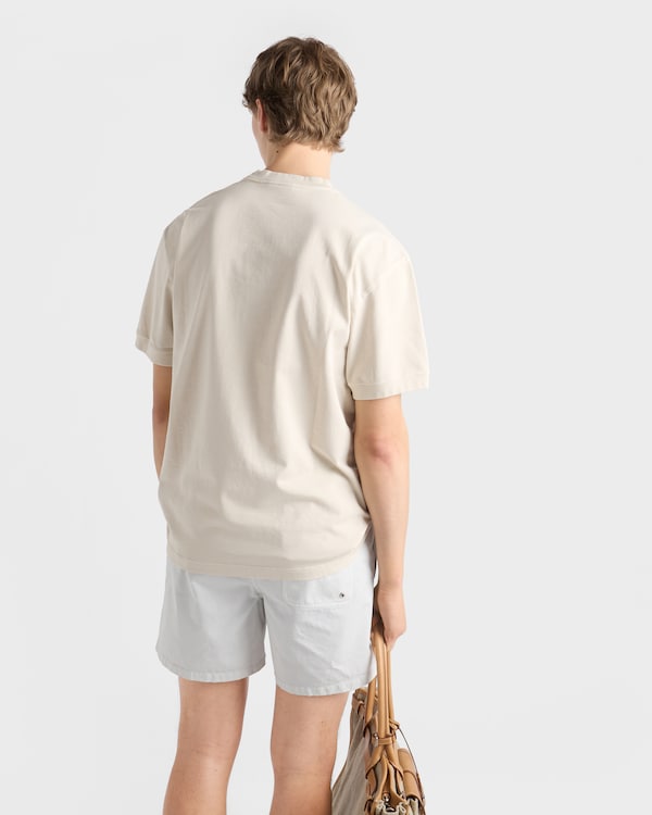 Short-sleeved cotton T-shirt - Chalk White Short-sleeved cotton T-shirt - Chalk White