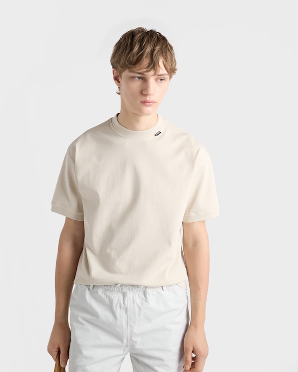 Short-sleeved cotton T-shirt - Chalk White Short-sleeved cotton T-shirt - Chalk White