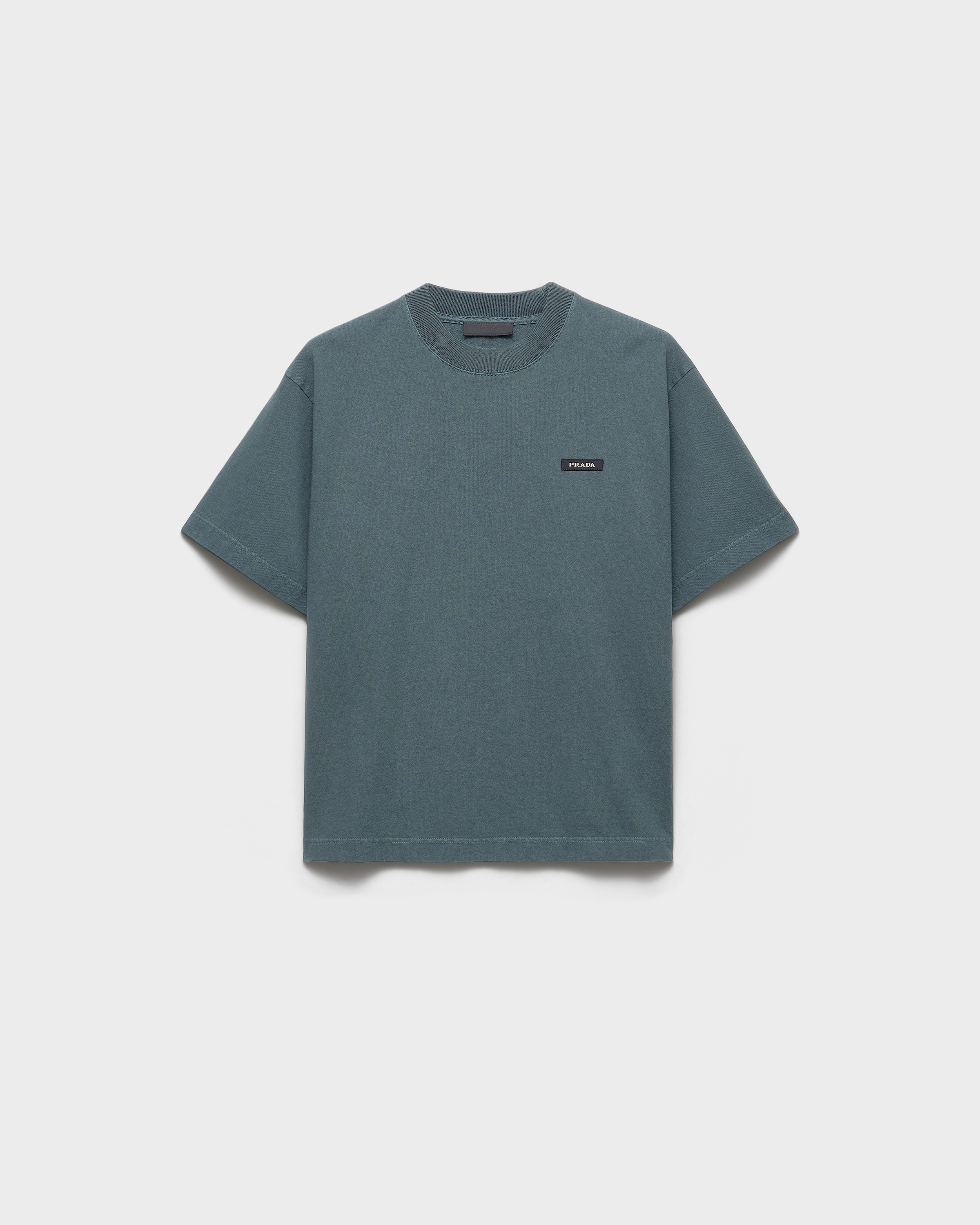 Dark Teal Cotton T-shirt | PRADA - Netherlands