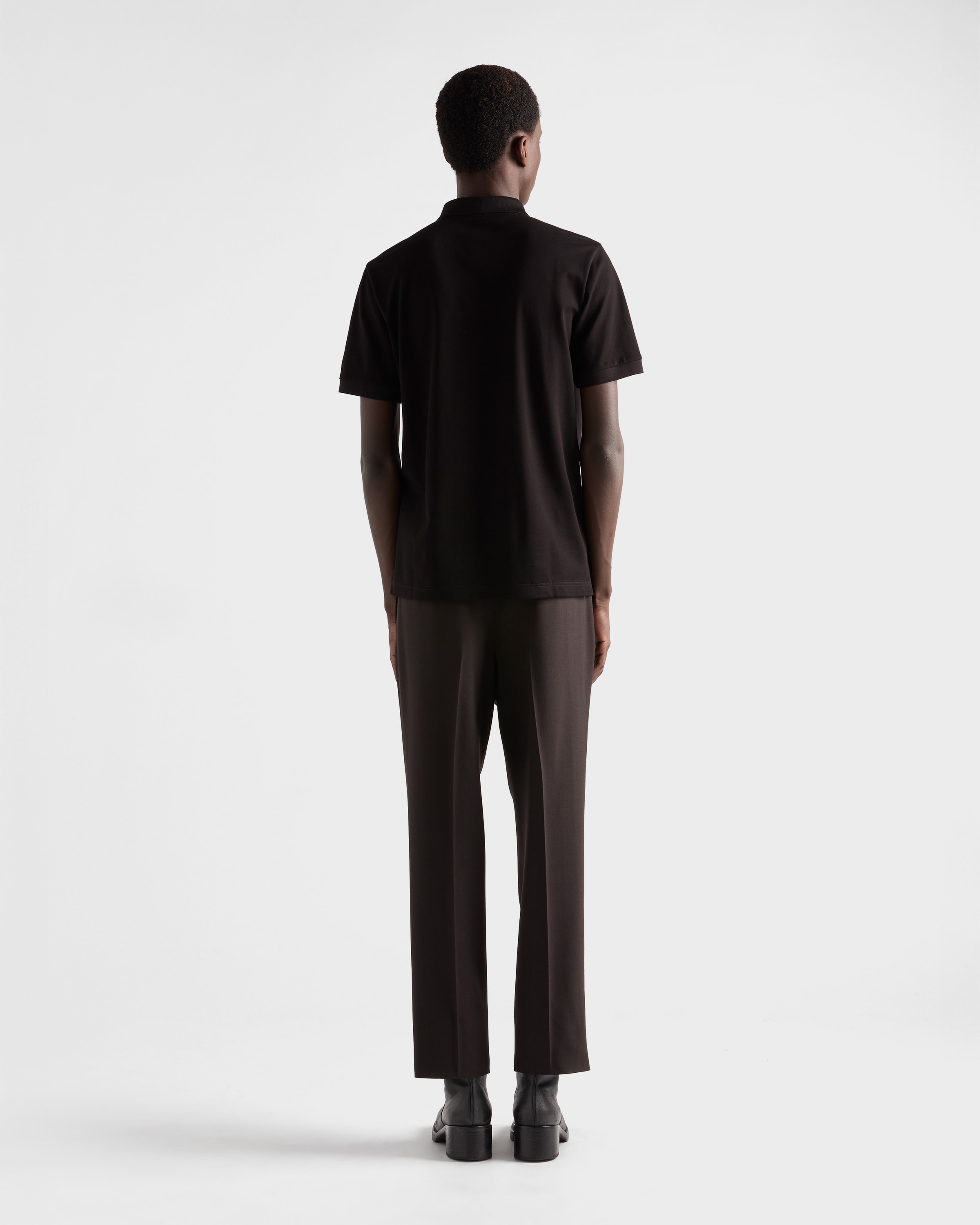 Black Piqué polo shirt | PRADA - United States