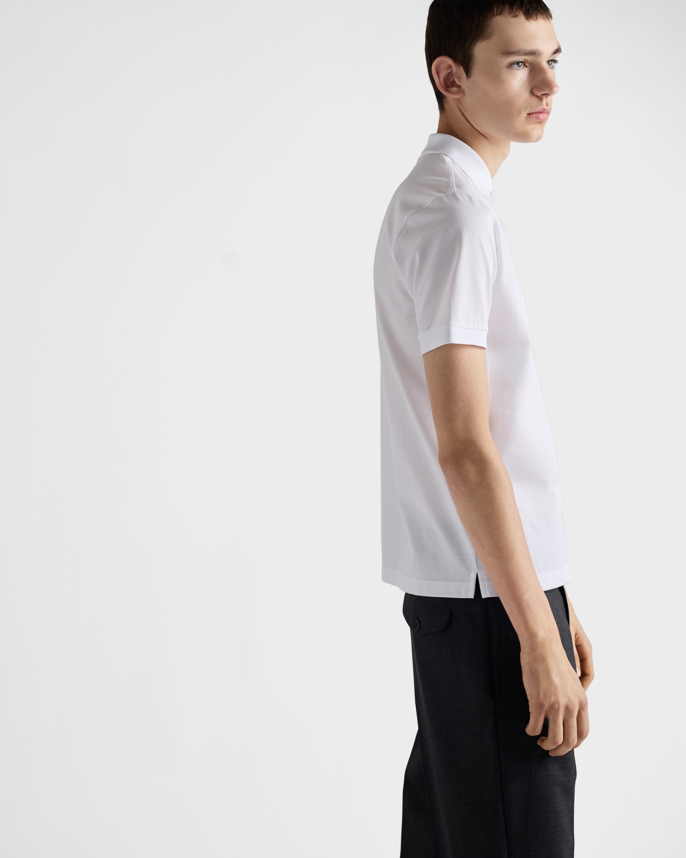 ホワイト ピケ ポロシャツ | PRADA