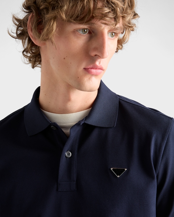Polo en piqué - Bleu Polo en piqué - Bleu