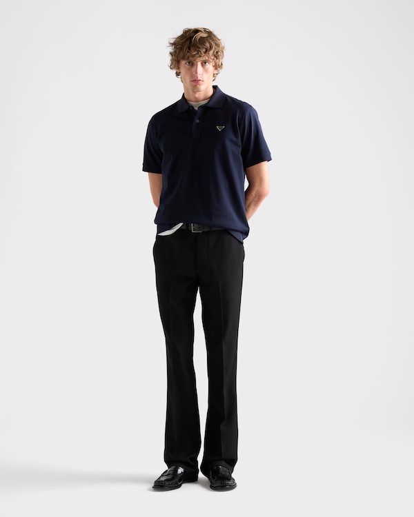 Polo en piqué - Bleu Polo en piqué - Bleu
